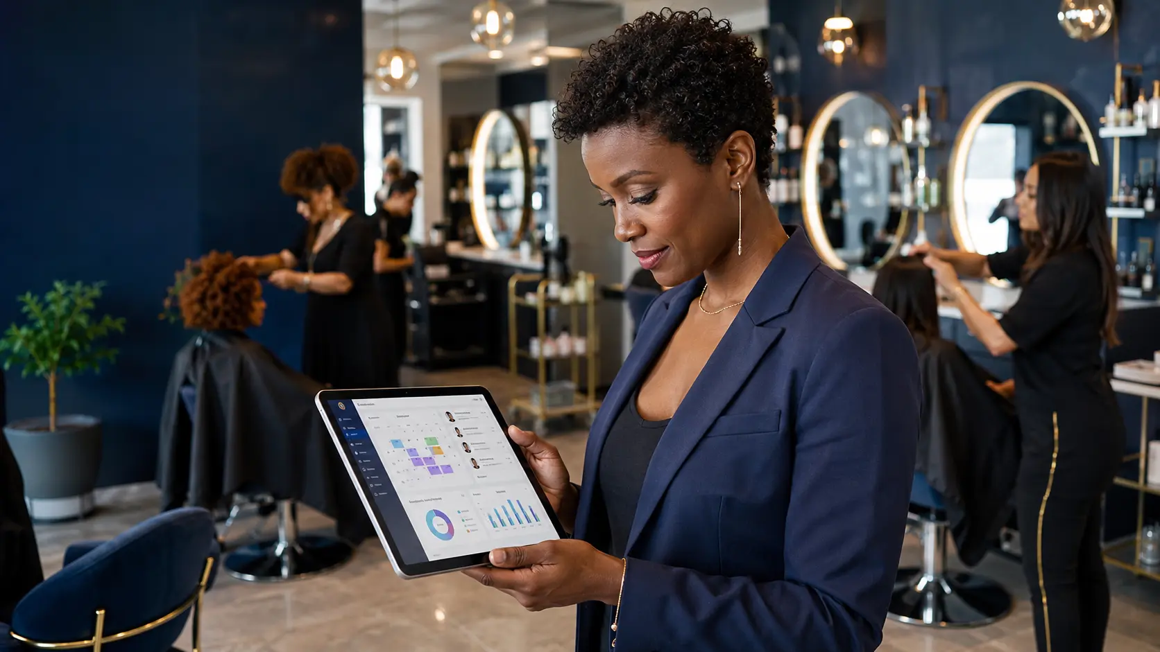 Salon manager using a digital scheduling and analytics platform